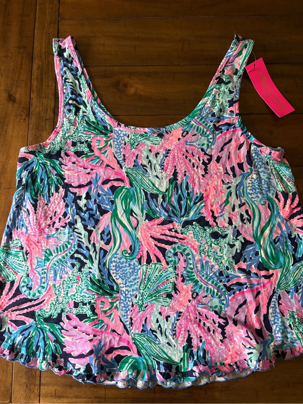 Lilly Pulitzer Summer Ruffle Tank XL NWT - Picture 2 of 4